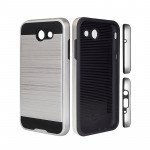 Wholesale Samsung Galaxy J3 Emerge, J3 (2017) Armor Hybrid Case (Silver)